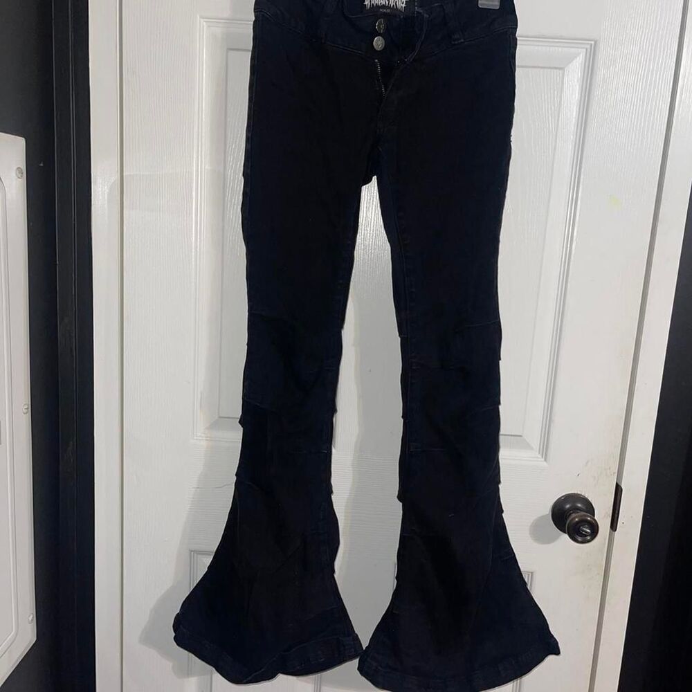 Darker Wavs - Ruched, Flare Jeans - Size XXS